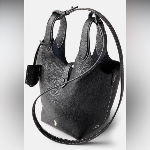 Polo Ralph Lauren Handbags - POLO Ralph Lauren Play Leather SMALL Tote & Crossbody BLACK